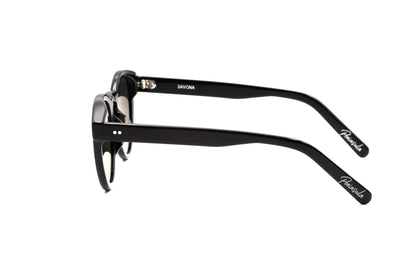 Side view of Savona - Black with Green Lens