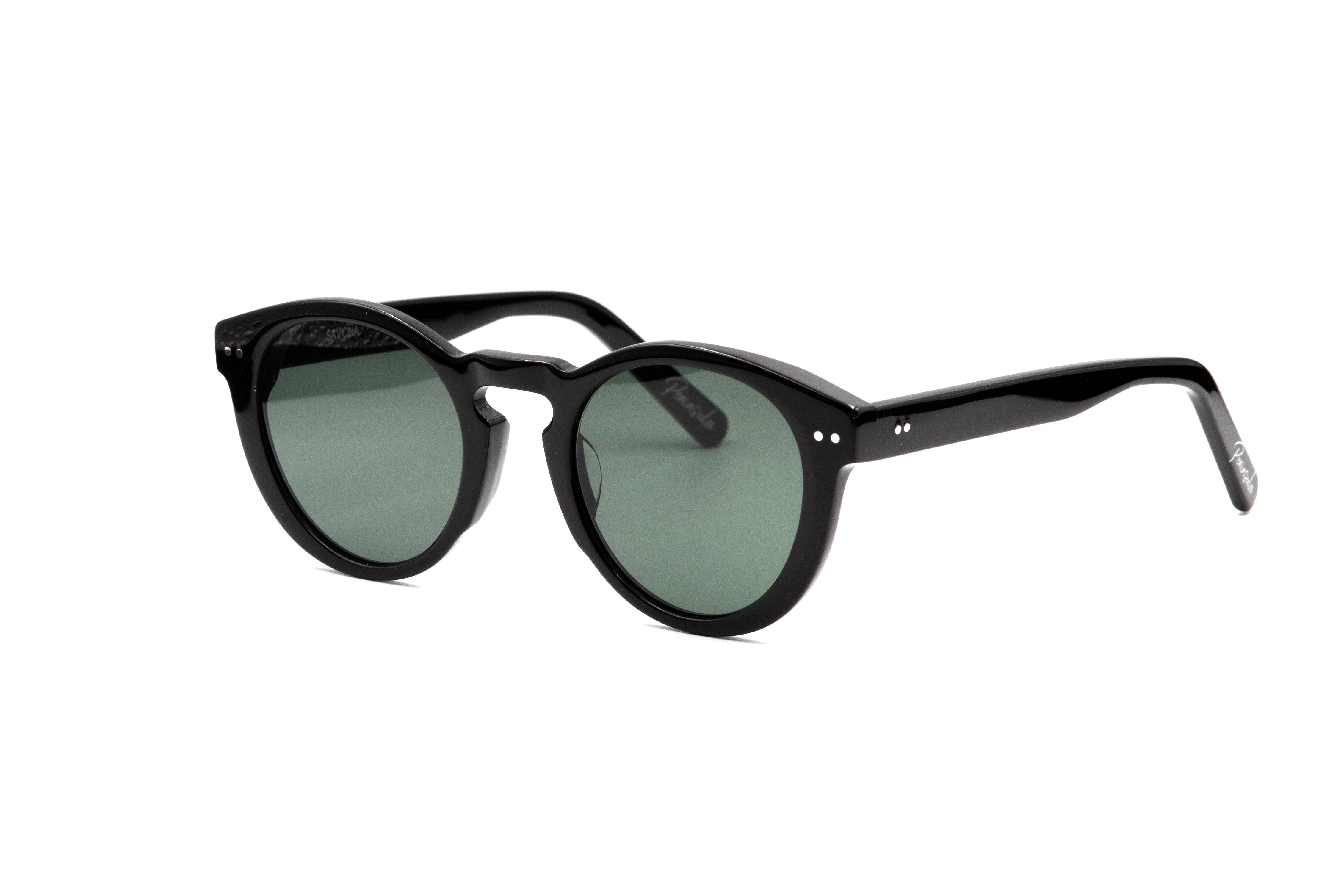 Savona - Black with Green Lens - Peninsula Eyewear